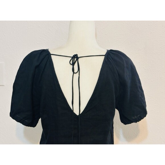 J. Crew Women Size 8 V-Back Linen Button Up Blouse Boho Timeless Closet Staple - Picture 9 of 14